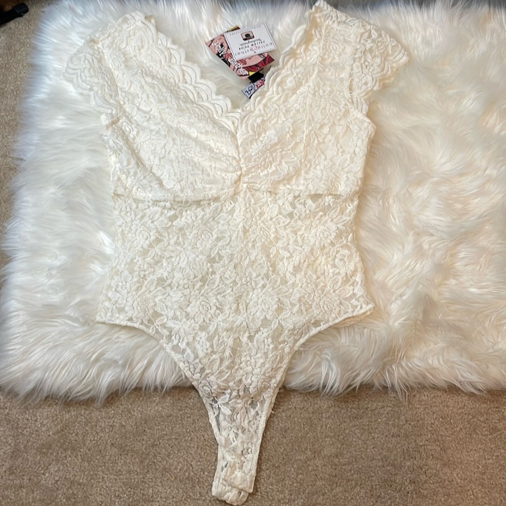 Cream lace bodysuit